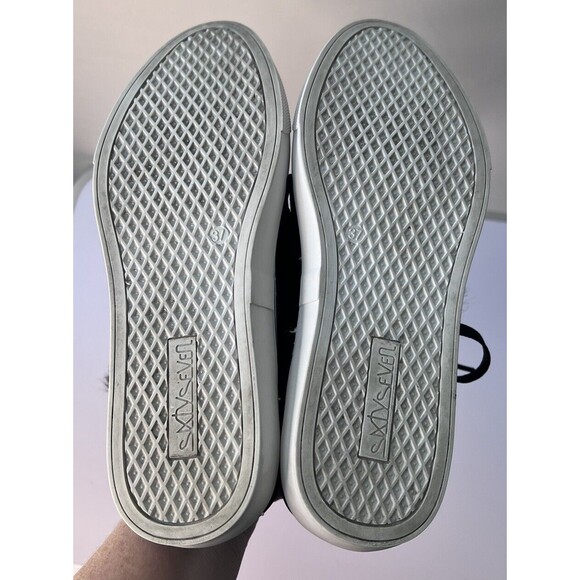 SIXTYSEVEN Women's Black Leather Croc Embossed Sneakers Point Toe Size 6.5 EU 37 - Picture 5 of 7